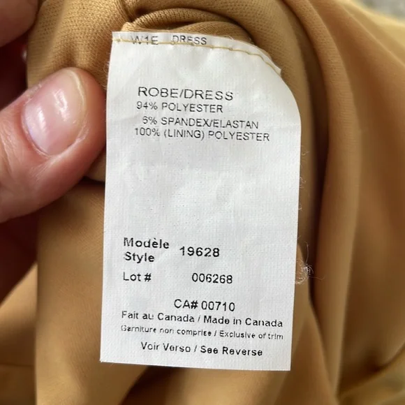 Joseph Ribkoff Mustard color layered ruffle  dress - Picture 9 of 9